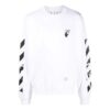 Off-White Herre FW21 Arrow Logo-trykk Pullover Rundhalset Løs Passform Hvit