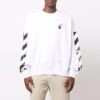 Off-White Herre FW21 Arrow Logo-trykk Pullover Rundhalset Løs Passform Hvit