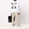 Off-White Herre FW21 Arrow Logo-trykk Pullover Rundhalset Løs Passform Hvit