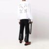 Off-White Herre FW21 Arrow Pattern Pullover Rundhalset Løs Passform Hvit