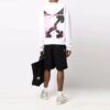 Off-White Herre FW21 Arrows-mønster Alfabettrykk Ensfarget Løs Passform Hvit
