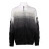 Off-White Herre FW21 Arrows-mønster Jacquard Gradient Glidelås Cardigan Ullgenser Løs Passform Svart