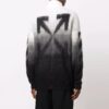 Off-White Herre FW21 Arrows-mønster Jacquard Gradient Glidelås Cardigan Ullgenser Løs Passform Svart