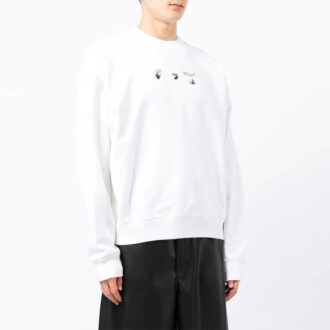 Off-White Herre FW21 Arrows Mønster Løs Passform Hvit Off-White Herre FW21 Arrows Mønster Løs Passform Hvit