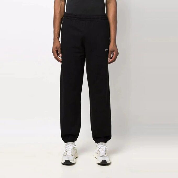 Off-White Herre FW21 Arrows-mønster Sportsbukser/Joggebukser Svart
