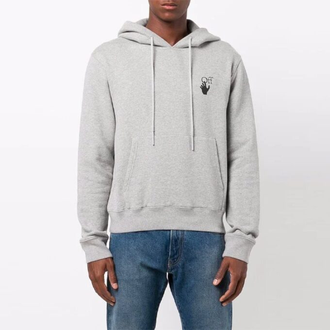 Off-White Herre FW21 Arrows-trykk Logo Snøring Løs Passform Grå