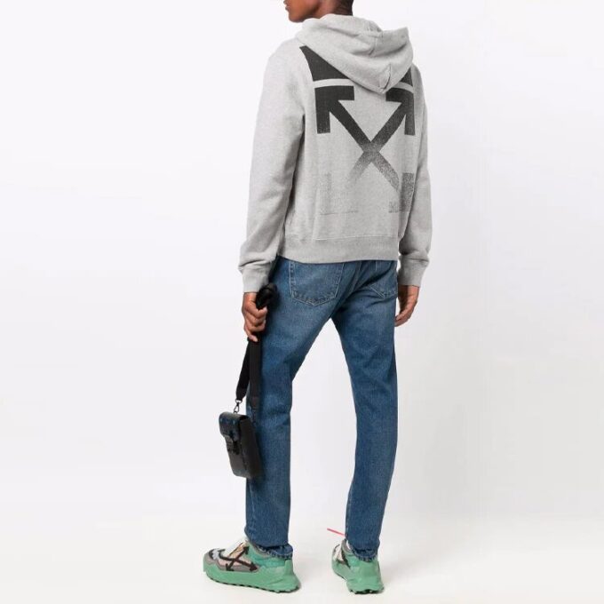 Off-White Herre FW21 Arrows-trykk Logo Snøring Løs Passform Grå