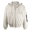 Off-White Herre FW21 avtakbar hettejakke med glidelås, løs passform, lysebrun