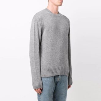Off-White Herre FW21 Basic Rundhalset Pullover Ullgenser Grå