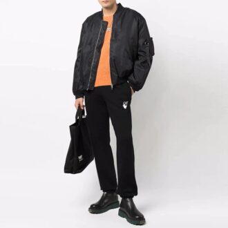 Off-White Herre FW21 Bomullsbukser med piletrykk/Joggebukse/Løpebukse Løs passform Svart