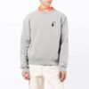 Off-White Herre FW21, brystlogo, trykk, pilemønster på ryggen, lange ermer, løs passform, grå