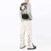 Off-White Herre FW21, brystlogo, trykk, pilemønster på ryggen, lange ermer, løs passform, grå
