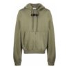Off-White Herre FW21 Brystlogo-trykk Snøring Hette Langermet Løs passform Grønn