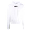 Off-White Herre FW21 Brystlogo Trykk Snøring Hette Langermet Løs Passform Hvit