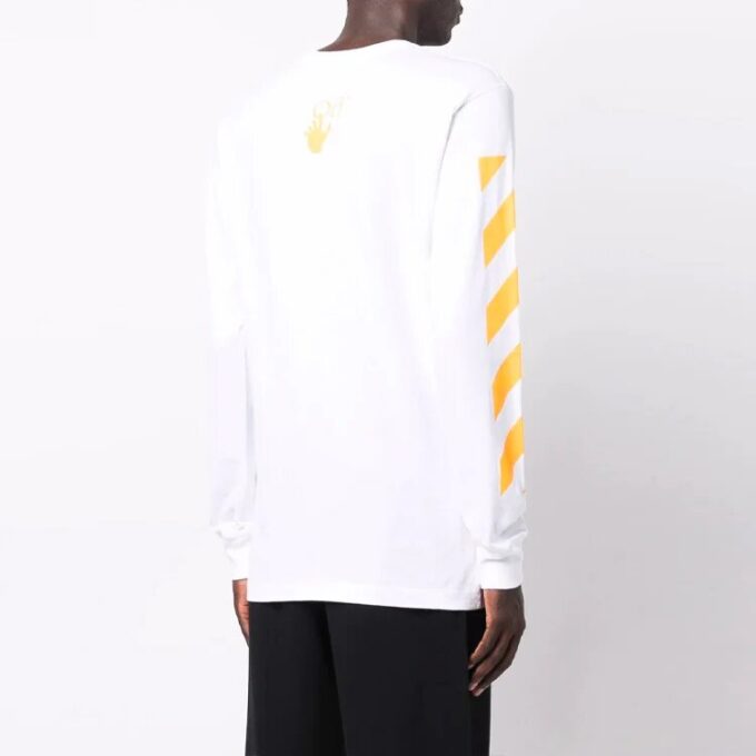 Off-White Herre FW21 Caravaggio-maleri Langermet Hvit T-skjorte