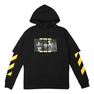 Off-White Herre FW21 Caravaggio-maleri mønster, løs passform, svart Off-White Herre FW21 Caravaggio-maleri mønster, løs passform, svart