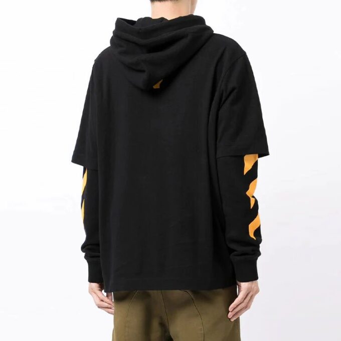Off-White Herre FW21 Caravaggio-maleri mønster, løs passform, svart