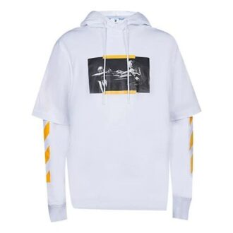 Off-White Herre FW21 Caravaggio-maleri-trykk Pullover Løs passform Hvit