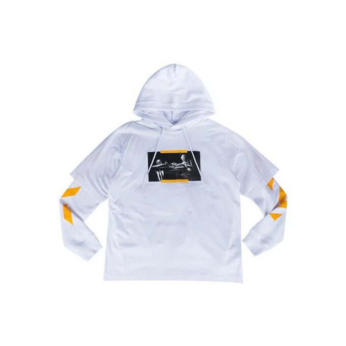 Off-White Herre FW21 Caravaggio-maleri-trykk Pullover Løs passform Hvit