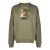 Off-White Herre FW21 Caravaggio-maleri uten hette, løs passform, grønn