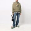 Off-White Herre FW21 Caravaggio-maleri uten hette, løs passform, grønn