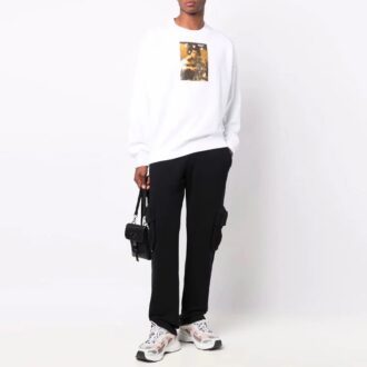 Off-White Herre FW21 Caravaggio-trykk, løs passform, hvit Off-White Herre FW21 Caravaggio-trykk, løs passform, hvit