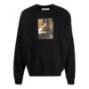 Off-White Herre FW21 Caravaggio-trykk, løs passform, svart