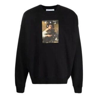 Off-White Herre FW21 Caravaggio-trykk, løs passform, svart Off-White Herre FW21 Caravaggio-trykk, løs passform, svart