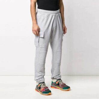 Off-White Herre FW21 Cargo-lomme sportsbukser/joggebukser Grå