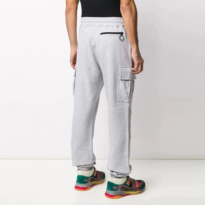 Off-White Herre FW21 Cargo-lomme sportsbukser/joggebukser Grå