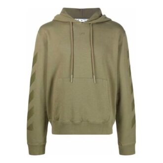 Off-White Herre FW21 Casual hettejakke med trykk, løs passform, grønn