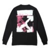 Off-White Herre FW21 Color Painting Arrow Rundhalset Pullover Langermet Slim Fit Svart T-skjorte
