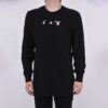 Off-White Herre FW21 Color Painting Arrow Rundhalset Pullover Langermet Slim Fit Svart T-skjorte