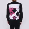 Off-White Herre FW21 Color Painting Arrow Rundhalset Pullover Langermet Slim Fit Svart T-skjorte