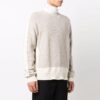 Off-White Herre FW21 Colorblock Rundhalset Pullover Ullgenser Løs Passform Beige