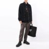Off-White Herre FW21 Dekorert Slogan Denim Langermet Denim Dypblå Skjorte