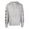 Off-White Herre FW21 Diagonale striper Hettegenser Ullgenser Løs passform Grå
