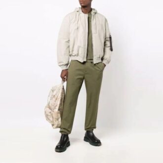 Off-White Herre FW21 Ensfarget Bundle Feet Sportsbukser/Joggebukser Løs Passform Grønn