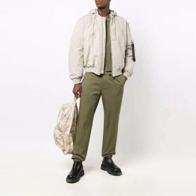 Off-White Herre FW21 Ensfarget Bundle Feet Sportsbukser/Joggebukser Løs Passform Grønn