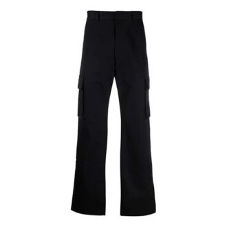 Off-White Herre FW21 Ensfarget Cargo Casual Langbukse/Bukser Løs Passform Svart