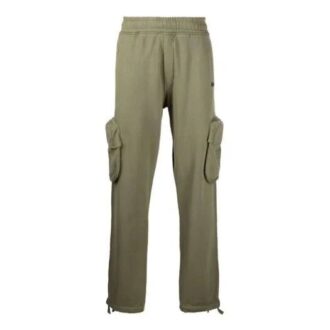 Off-White Herre FW21 Ensfarget Cargo-lomme Sportsbukser/Joggebukser Løs passform Brun