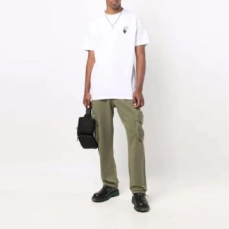Off-White Herre FW21 Ensfarget Cargo-lomme Sportsbukser/Joggebukser Løs passform Brun