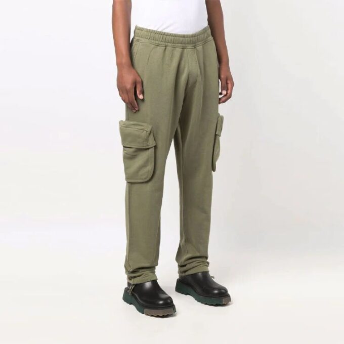 Off-White Herre FW21 Ensfarget Cargo-lomme Sportsbukser/Joggebukser Løs passform Brun