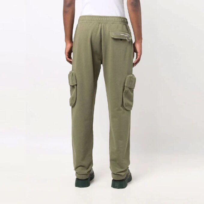 Off-White Herre FW21 Ensfarget Cargo-lomme Sportsbukser/Joggebukser Løs passform Brun