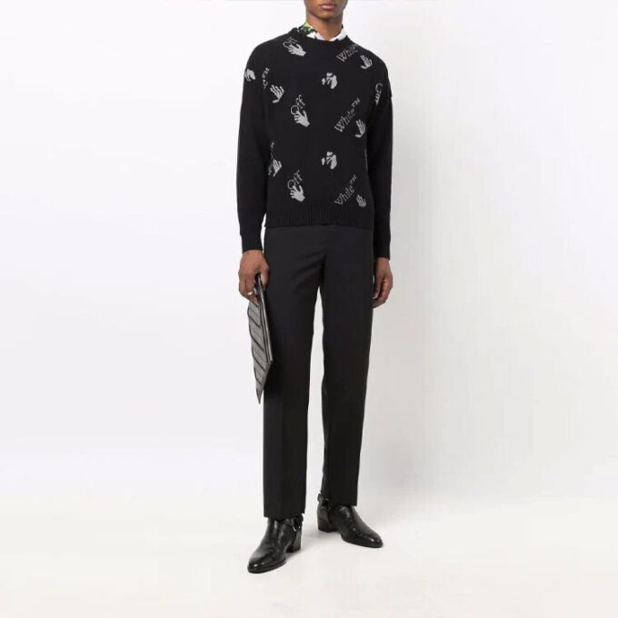 Off-White Herre FW21 ensfarget casual langbukser/bukser svart