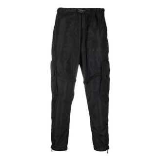 Off-White Herre FW21 Ensfarget Funksjonell Casual Cargo-bukser/bukser Svart