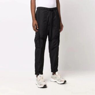 Off-White Herre FW21 Ensfarget Funksjonell Casual Cargo-bukser/bukser Svart