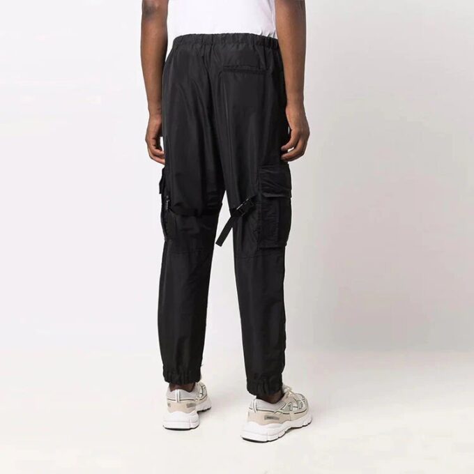 Off-White Herre FW21 Ensfarget Funksjonell Casual Cargo-bukser/bukser Svart