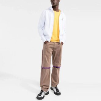 Off-White Herre FW21 ensfarget jakke med glidelås Hvit