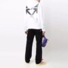 Off-White Herre FW21 Gradient Arrow Pattern Langermet Loose Fit Hvit